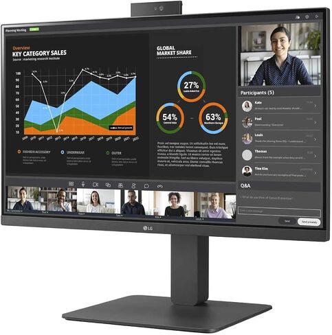 LG 24BR750C-C 24 '' IPS FHD Monitor مع كاميرا ويب FHD مدمجة وميكروفون ، ومكافحة الوهج ، و USB Type-C ™ in Kuwait
