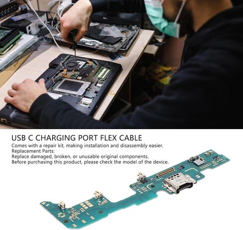 Yunir USB C شحن منفذ فليكس كابل ، شحن Dock Connector بديل مع مجموعة أدوات الإصلاح لعلامة التبويب A 8.0 SM T380 T385 in Kuwait
