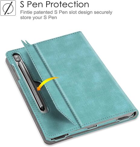 حافظة Fintie لجهاز Samsung Galaxy Tab S6 10.5" 2019 (موديل SM-T860/T865/T867)، [تصميم فتحة قلم S حاصل على براءة اختراع] غطاء حامل عرض متعدد الزوايا تنبيه/غفو تلقائي، ظلال زرقاء in Saudi Arabia