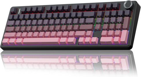 AULA F99 Pro Wireless Mechanical Keyboard with Knob,Tri-Mode BT5.0/USB-C/2.4GHz Hot Swappable Keyboard,Pre-lubed Switches,RGB Backlit Computer Gaming Keyboards (Renewed) in Kuwait