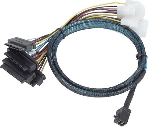 INTERNAL M1NI S/A/S SFF-8643 إلى 4x SFF-8482 كابل ، M1NI S/AS HD SFF-8643 إلى 29-PIN S/A/S SFF-8482 ، مع قوة IDE 4PIN SATA (1M) in Kuwait
