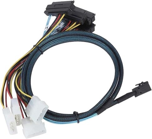 INTERNAL M1NI S/A/S SFF-8643 إلى 4x SFF-8482 كابل ، M1NI S/AS HD SFF-8643 إلى 29-PIN S/A/S SFF-8482 ، مع قوة IDE 4PIN SATA (1M) in Kuwait