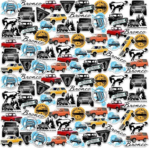 Ford Bronco 50ct Vinyl Large Deluxe Deluxe Package Pack -Pack - محمول ، زجاجة ماء ، سجل قصاصات ، قرص ، لوح التزلج ، داخلي/في الهواء الطلق in Kuwait
