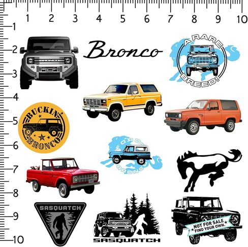 Ford Bronco 50ct Vinyl Large Deluxe Deluxe Package Pack -Pack - محمول ، زجاجة ماء ، سجل قصاصات ، قرص ، لوح التزلج ، داخلي/في الهواء الطلق in Kuwait