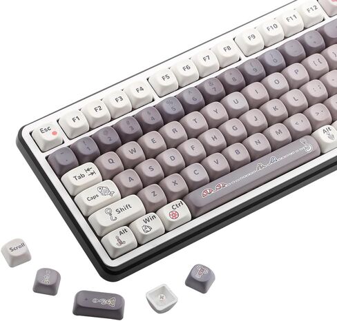 Smart Fish PBT Keycaps-MOA Profile,for Custom Keyboard 60 65 75 100 Percent,5 Side Dye Sublimation,134 Keys Key Caps Set for Cherry Gateron MX Switches Keyboards in Saudi Arabia