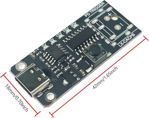 2PCS USB-C 5A لوحة مشغل PD ، Type-C الإناث الإنتاجية PD QC DC 5V 9V 12V 15V 20V وحدة تحريك الطاقة السريعة القابلة للتعديل ، لوحة شرك USB لاختبار الشيخوخة in Kuwait
