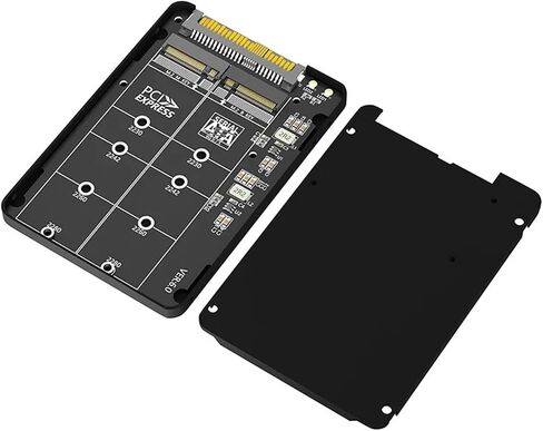 Adapter Aluminum Case M2 SSD Box M.2 NVME PCI-E NGFF SATA SSD to U.2 SFF-8639 SSD Enclosure 2 in 1 for PC Desktop Computer in Saudi Arabia
