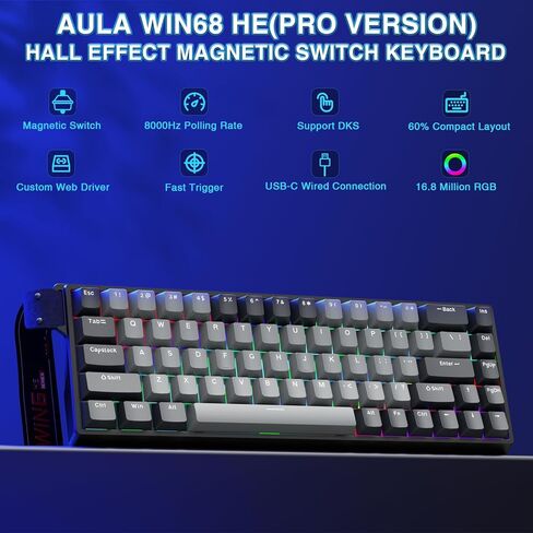 Aula Wireless Keyboard و Mouse Combo ، Win68 He Pro Magnetic Switch Wired Mechanical Gaming Keyboard SC900 Max Wireless Mouse in Saudi Arabia