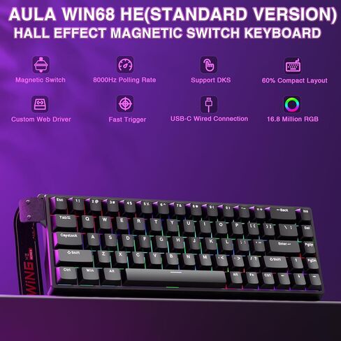 AULA Wireless Keyboard and Mouse Combo, WIN68 HE Magnetic Switch Wired Mechanical Gaming Keyboard SC680 Wireless Mouse in Saudi Arabia