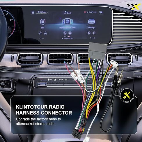 Aftermarket Radio Wiring Adapter Compatible with Chrysler 2015-2018/Dodge 2014-2019/Jeep 2018-2019, 16Pin Android Car Stereo Harness with SWC Reverse, Fits for Ram Wrangler Grand Cherokee Challenger in Kuwait