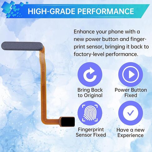 زر الطاقة وأجهزة استشعار البصمات المرنة استبدال كابل Samsung Galaxy A25 Flex Cable Side On/Off Switch Control Control Parts SM-A256U SM-A256U1 (Brave Black) in Kuwait