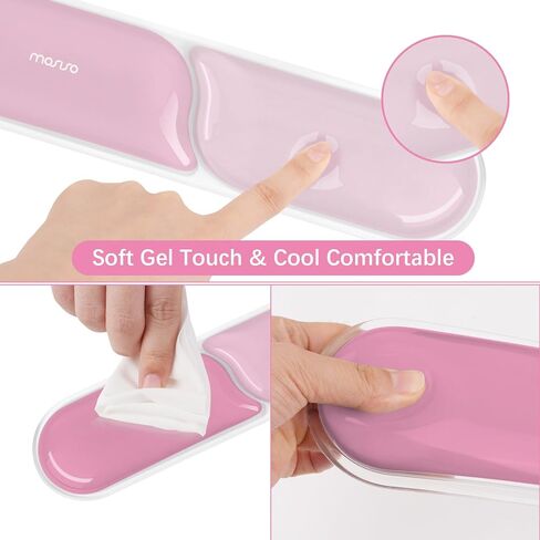 MOSISO Gel Keyboard Wrist Rest&Wrist Support for Mouse, Streamlined Ergonomic Soft Cooling Gel Mousepad Pain Relief Easy Typing Pad Non-Slip Computer Laptop Home/Office, Cherry Pink in Saudi Arabia