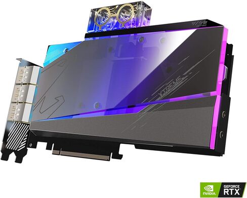 GIGABYTE AORUS GEFORCE RTX 3090 XTREME WATERFORCE WB 24G GRASTS ، نظام تبريد Waterforce Block ، بطاقة فيديو 24 جيجابايت 384 بت ، GV-N3090AORUSX WB-24GD in Kuwait