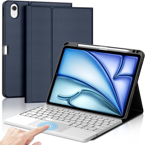 Touchpad Keyboard Case Compatible with iPad Air 11-inch M3/M2 (2025/2024) Case with Keyboard,Folio Cover with Pencil Holder for Air 11" M3/M2 (2025/2024) - Dark Blue in Kuwait