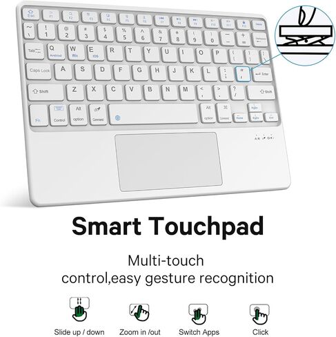 Touchpad Keyboard Case Compatible with iPad Air 11-inch M3/M2 (2025/2024) Case with Keyboard,Folio Cover with Pencil Holder for Air 11" M3/M2 (2025/2024) - Dark Blue in Kuwait