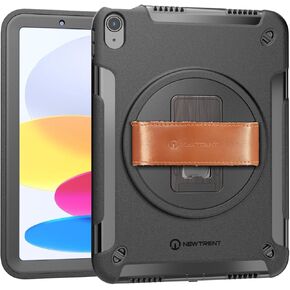 iPad Air 11 Inch M3 2025/M2 2024 (Air 7/6th Generation) ، واقي شاشة مدمج مع حزام جلدي أصلي ، و Kickstand الدوار وحزام الكتف in Kuwait