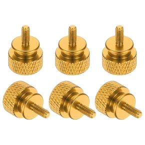 meccanixity 6 pcs m3x7mm knurled thumb screup case case thould leghen chanen sced sloy aluminium for case pc ، gold in Saudi Arabia