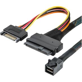 Internal M1ni S/A/S SFF-8643 to U.2 SFF-8639 NVMe SSD Cable with 15 Pin Male SATA Power Connector Cable(0.5m) in Saudi Arabia