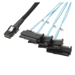 m1ni s/as s/a/s-cable ، sff-8643 إلى s/as sff-8643 و 8087 إلى sff-8482 موصل 4x/as 29pin SFF-8482 مع كابل محول طاقة SATA (1M ، 8087) in Saudi Arabia