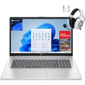 HP 17.3 بوصة كمبيوتر محمول ، شاشة FHD ، AMD Ryzen 5 7430U ، ذاكرة الوصول العشوائي 16 جيجابايت ، 512 جيجا بايت SSD ، AMD Radeon Graphics ، Windows 11 Pro ، Natural Silver ، Webcam ، HDMI ، Wi-Fi 6 ، Ai Copilot Key ، W/Mytrix ملحق in Kuwait