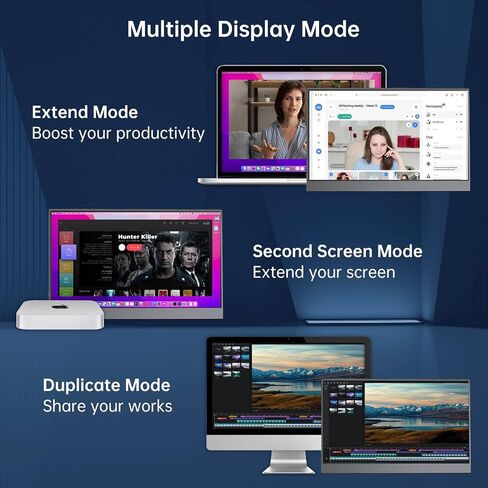 2025 شاشة محمولة -15.6 '' FHD 1080p Ultra Slim Portable Captop Monitor مع Smart Cover & Speakers- HDR IPS الشاشة الخارجية للكمبيوتر المحمول ، الكمبيوتر الشخصي ، MAC ، الهاتف ، Xbox ، PS5 ، التبديل مع نوع USB C & HDMI in Kuwait