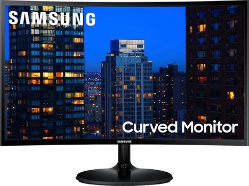 Samsung 24 "سلسلة 390C LED شاشة منحنية ، FHD ، 60 هرتز ، 4 مللي ثانية ، AMD Freesync ، HDMI ، VGA ، أسود ، مع كابل GSF HDMI in Saudi Arabia
