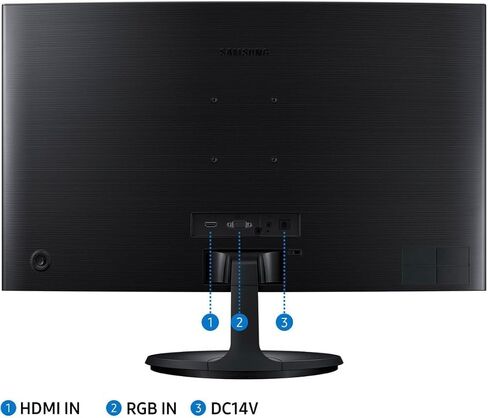 Samsung 24 "سلسلة 390C LED شاشة منحنية ، FHD ، 60 هرتز ، 4 مللي ثانية ، AMD Freesync ، HDMI ، VGA ، أسود ، مع كابل GSF HDMI in Saudi Arabia