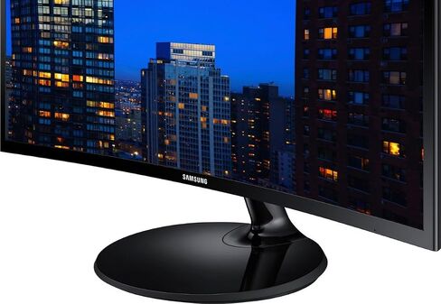 Samsung 24 "سلسلة 390C LED شاشة منحنية ، FHD ، 60 هرتز ، 4 مللي ثانية ، AMD Freesync ، HDMI ، VGA ، أسود ، مع كابل GSF HDMI in Saudi Arabia