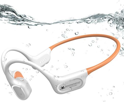 Bone Conduction Bluetooth Headphones-SurfAudio, IP68 Waterproof Swimming Headphones with 32GB MP3 Player, Lightweight Open Ear Design for Swimming/Surfing/Marathon/Cycling(Black) in Kuwait