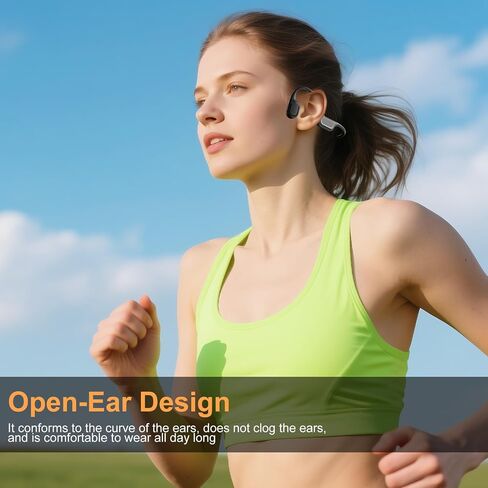 Bone Conduction Bluetooth Headphones-SurfAudio, IP68 Waterproof Swimming Headphones with 32GB MP3 Player, Lightweight Open Ear Design for Swimming/Surfing/Marathon/Cycling(Black) in Kuwait