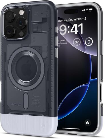 Spigen for iPhone 17 Pro Max Case ، Classic C1 Magfit [TPU Covered Camera Control] [متوافق مع Magsafe] - Bondi Blue in Kuwait