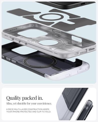 Spigen for iPhone 17 Pro Max Case ، Classic C1 Magfit [TPU Covered Camera Control] [متوافق مع Magsafe] - Bondi Blue in Kuwait