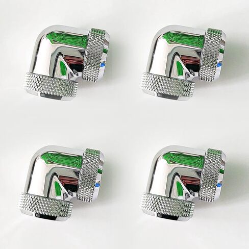 Barrow 14mm Multi-Link to Multi-Link Fitting, 90 Degree Angle, Silver, 4-Pack in Saudi Arabia