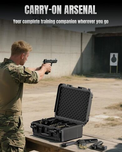 Uniclife Hard Gun Case for Handguns, TSA Approved Hard Pistol Case with TSA Cable Lock, IP67 Waterproof Pressure-Resistant Firearm Travel Case Handgun Case with Desiccant & Pre-Cut Foam Inserts in Saudi Arabia