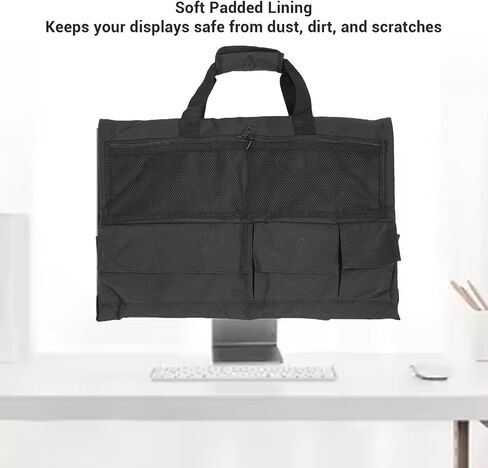 ASIXXSIX Monitor Carry Caseing ، 600 D Oxford Cloth Switch Grass Cover مع بطانة مبطنة ، وحالة سفر شاشة واقية لشاشات وشاشات LCD 24 " in Kuwait