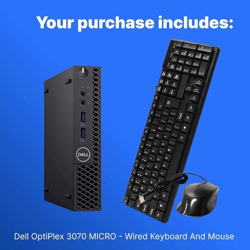 Dell Optiplex 3070 Mini PC | Windows 11 Pro | Intel i5-9500 | 8GB RAM + 250GB SSD | 5G WiFi + BT | Keyboard + Mouse | Micro Desktop Computer (Renewed) in Saudi Arabia