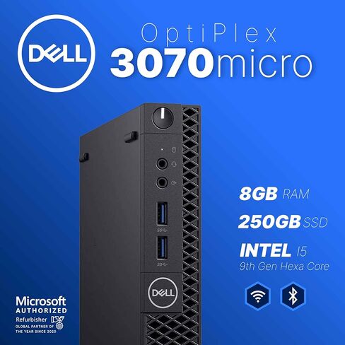 Dell Optiplex 3070 Mini PC | Windows 11 Pro | Intel i5-9500 | 8GB RAM + 250GB SSD | 5G WiFi + BT | Keyboard + Mouse | Micro Desktop Computer (Renewed) in Saudi Arabia
