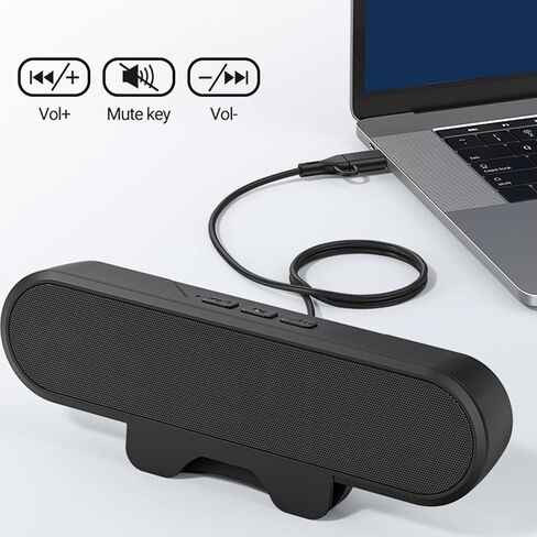 Computer Speakers, 1.5m High Definition Stereo Loud Sound Volume Control USB Powered Speakers Easily Clamps Display for PC, Desktop, Laptops, Phones, Monitors in Saudi Arabia