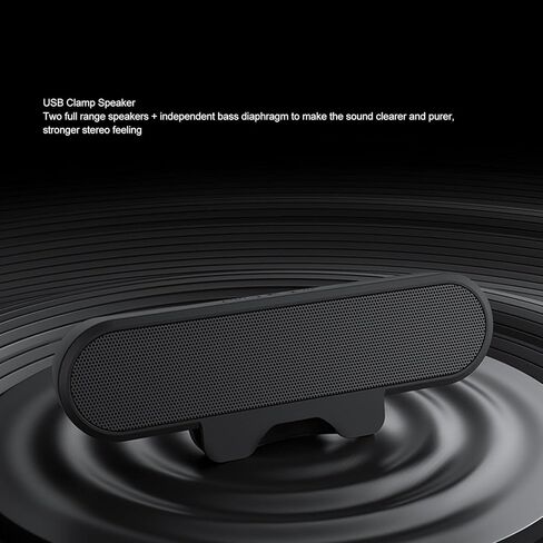 Computer Speakers, 1.5m High Definition Stereo Loud Sound Volume Control USB Powered Speakers Easily Clamps Display for PC, Desktop, Laptops, Phones, Monitors in Saudi Arabia