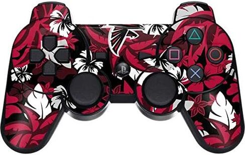 Skinit Decal Gaming Skin Compatible with PS3 Dual Shock Wireless Controller - Officially Licensed NFL Atlanta Falcons Tropical Print Design in Saudi Arabia