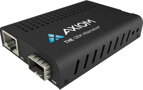 Axiom Memory - MC03-SFP-AX - Axiom Mini 1Gbs RJ45 to SFP Fiber Media Converter - Open SFP Port - 1 x Network (RJ-45) - Gigabit Ethernet - 10/100/1000Base-TX, 100/1000Base-FX - 328.08 ft - 1 x in Saudi Arabia