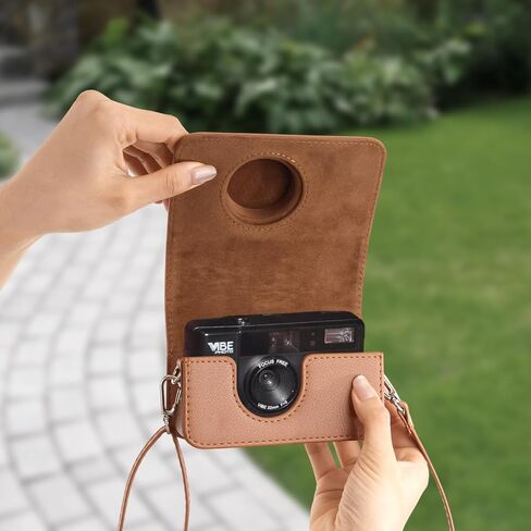علبة كاميرا Mosiso متوافقة مع Kodak Ektar H35 H35N/F8/F9/Vibe 501F Half Frame Film Camera ، غطاء حالة واقية من الجلد يحمل حقيبة تخزين قابلة للتعديل ، بني قابل للتعديل ، in Kuwait