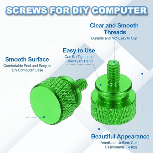 Meccanixity 20 PCS 6#32 Thumb Thumb Screw Case Case Thoulded Hand Licken Sloy Aluminium Case ، Green in Kuwait