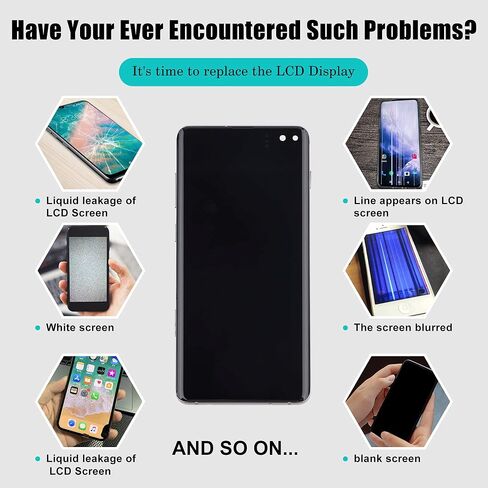 [2024 NEW] استبدال شاشة عرض AMOLED SWARKING متوافق مع Samsung Galaxy S10+ S10 Plus （أسود مع مجموعة شاشة لمس الإطار مع أدوات الإصلاح in Kuwait