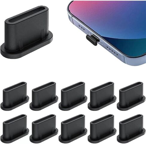 10pcs USB C Dust Plug ، Type C Cover Anti Gu Rupl Cover ، غطاء المنفذ USB C ، غطاء واقي منفذ الشحن ، غطاء قابس منفذ الشحن من النوع C ، غطاء توصيل الغبار USB C لجميع الهواتف الذكية Type-C in Saudi Arabia