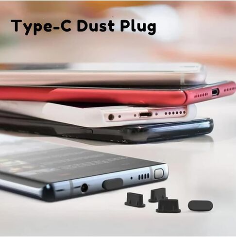 10pcs USB C Dust Plug ، Type C Cover Anti Gu Rupl Cover ، غطاء المنفذ USB C ، غطاء واقي منفذ الشحن ، غطاء قابس منفذ الشحن من النوع C ، غطاء توصيل الغبار USB C لجميع الهواتف الذكية Type-C in Saudi Arabia