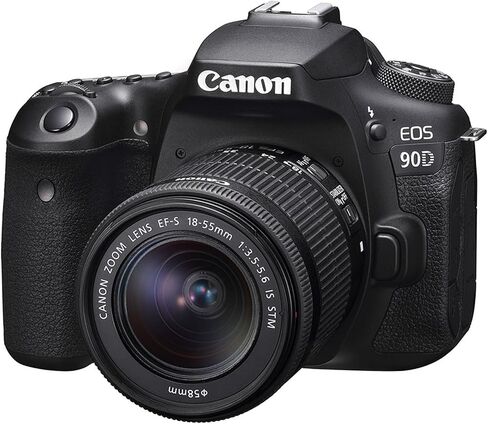 Canon EOS 90D DSLR Camera with EF-S 18-55mm f/3.5-5.6 is STM Lens + 2pc 128 GB Memory + Canon DM-E100 Microphone + LED Light + More (27pc Bundle) (Renewed) in Saudi Arabia