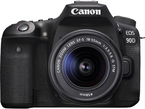Canon EOS 90D DSLR Camera with EF-S 18-55mm f/3.5-5.6 is STM Lens + 2pc 128 GB Memory + Canon DM-E100 Microphone + LED Light + More (27pc Bundle) (Renewed) in Saudi Arabia