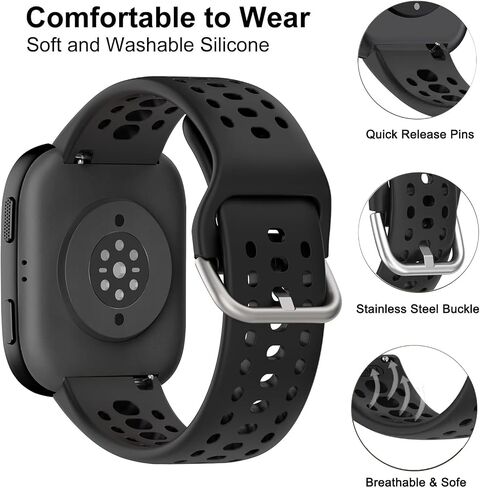 شريط ساعة السيليكون لـ Amazfit Helio Strap/Bip 6/Bip 5 ، Soft Sport Sport Replishible Strap لـ Amazfit GTR 4/3 in Kuwait