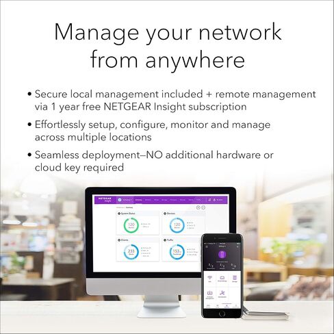 NetGear Insight Managed VPN Business Router (BR200)-VPN Secure Secure | تصل إلى 256 VLAN | يدعم OpenVPN و IPSEC | شبكة جدار الحماية الشبكة | 4 × 1G منافذ Ethernet (متجددة) in Saudi Arabia